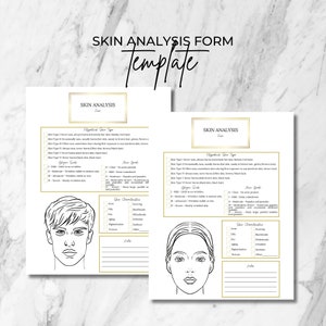Editable Skin Analysis Canva Template: Male & Female Face Charts