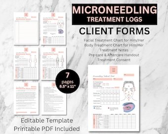 Tratamientos con microagujas: Gráficos faciales y corporales (Plantilla editable de Canva)