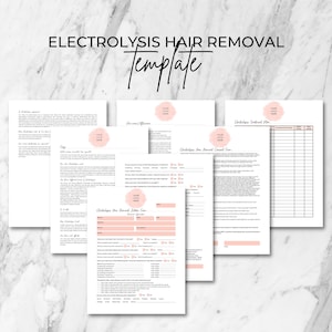 Editable Electrolysis Hair Removal Forms, Permanent Hair Removal Form Templates, Client Treatment Plan, Med Spa Forms, Esthetician Business