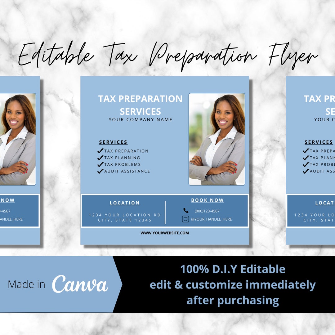 Tax Preparer Flyer Template, Tax Preparation Accounting Flyers