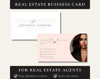 Plantilla de tarjeta de presentación para agente inmobiliario: Diseño editable en Canva para agentes inmobiliarios