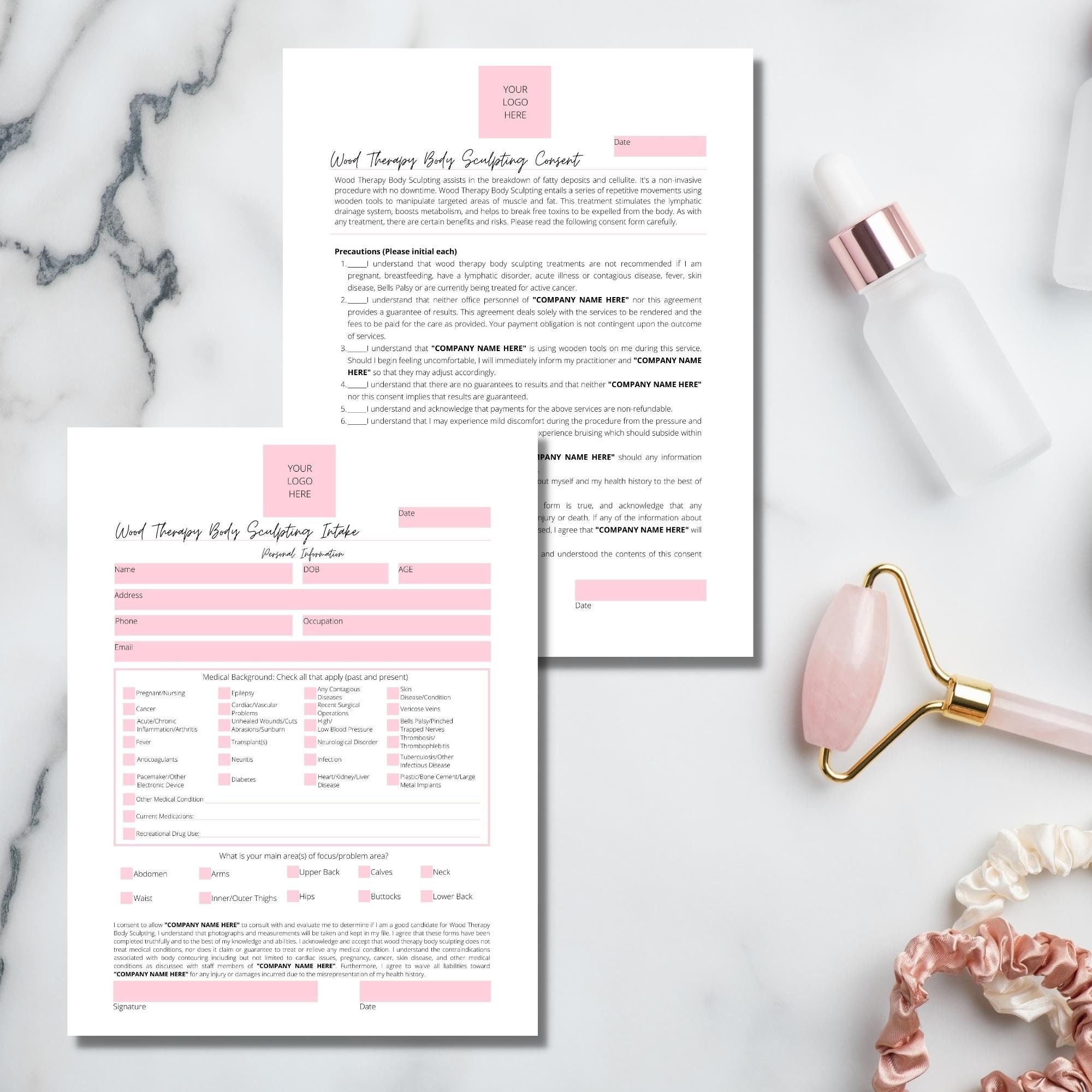 Wood Therapy Body Sculpting Intake And Consent Form Book: Maderoterapia Forms. 50 Intake / 50 Consent Forms(8.5x11 Inches).: Publishing, Red.WMT