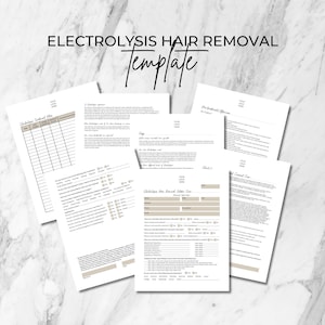 Electrolysis Hair Removal Forms, Permanent Hair Removal Form Templates, Client Treatment Plan, Editable Med Spa Forms, Esthetician Business