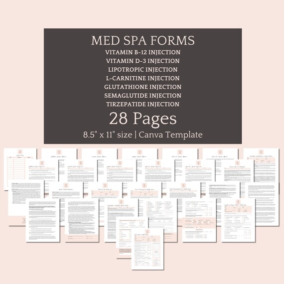 Buy Injection Consent Forms: Semaglutide, Tirzepatide, B12, D3, L-carnitine,  Lipotropic, Glutathione (editable Canva Template) Online in India - Etsy