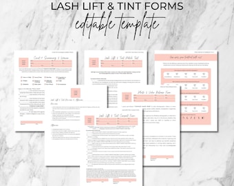 Lash Lift and Tint Forms | Editable Client Forms (Canva)
