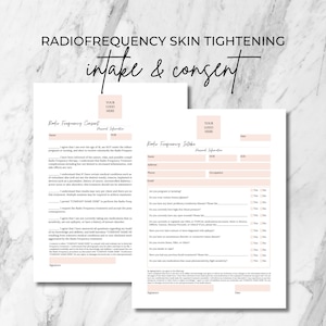 Radio Frequency Intake Form, RF Consent Form, RF Skin Tightening, Body Contouring, Body Sculpting, DIY Editable Canva Template, RF002T