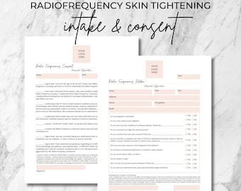 RF Skin Tightening Intake and Consent Form, Editable Canva Template (Digital Download)