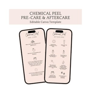 Chemical Peel Pre-care Chemical Peel Aftercare Editable Esthetician Treatment Canva Template Chemical Peel Text To Client Instructions