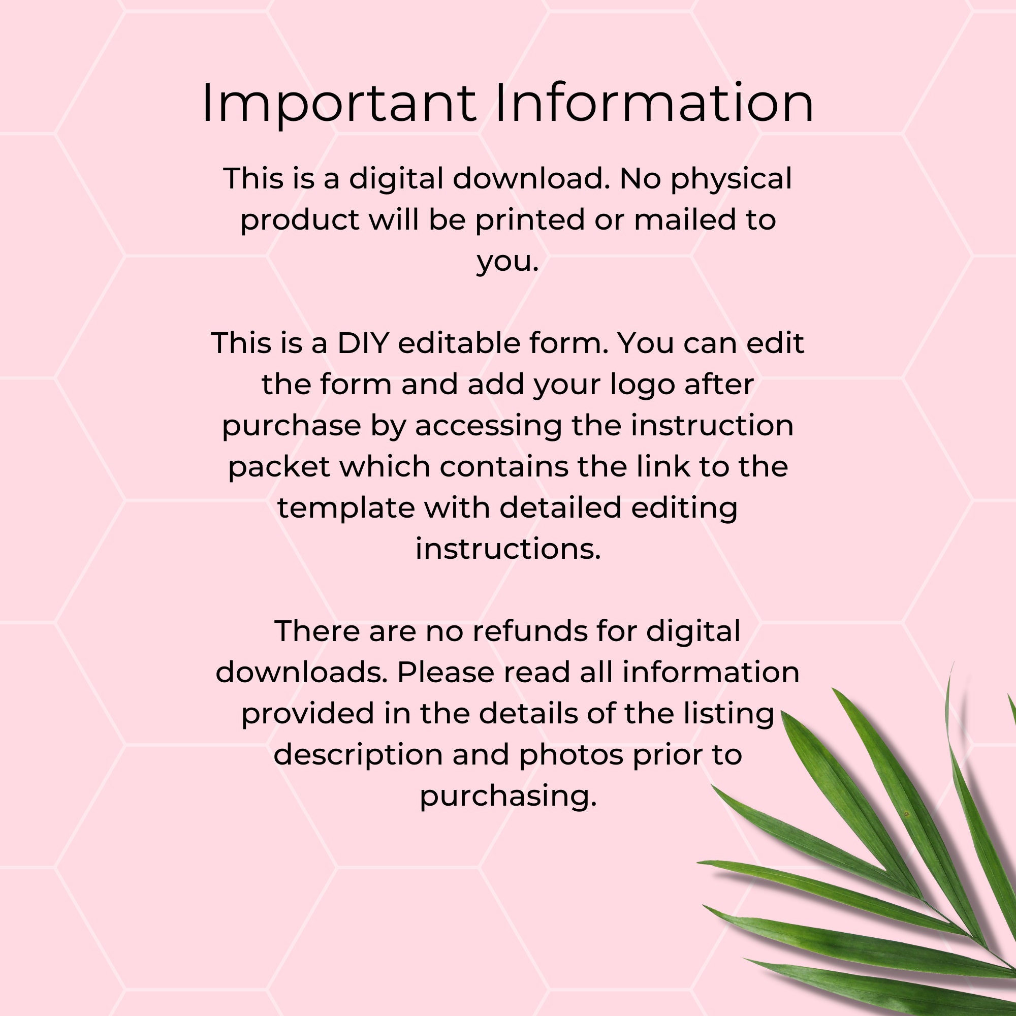 Editable Order Form Template Custom Order Form Template Etsy
