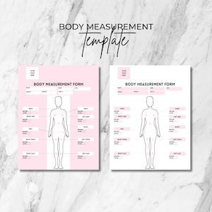 Editable Body Measurement Tracking Form for Body Contouring & Body Sculpting I BM005T