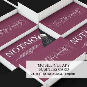 Mobile Notary Business Card, Editable Notary Business Card Template, Public Notary Services Business Card, Notary Service, Notary Marketing