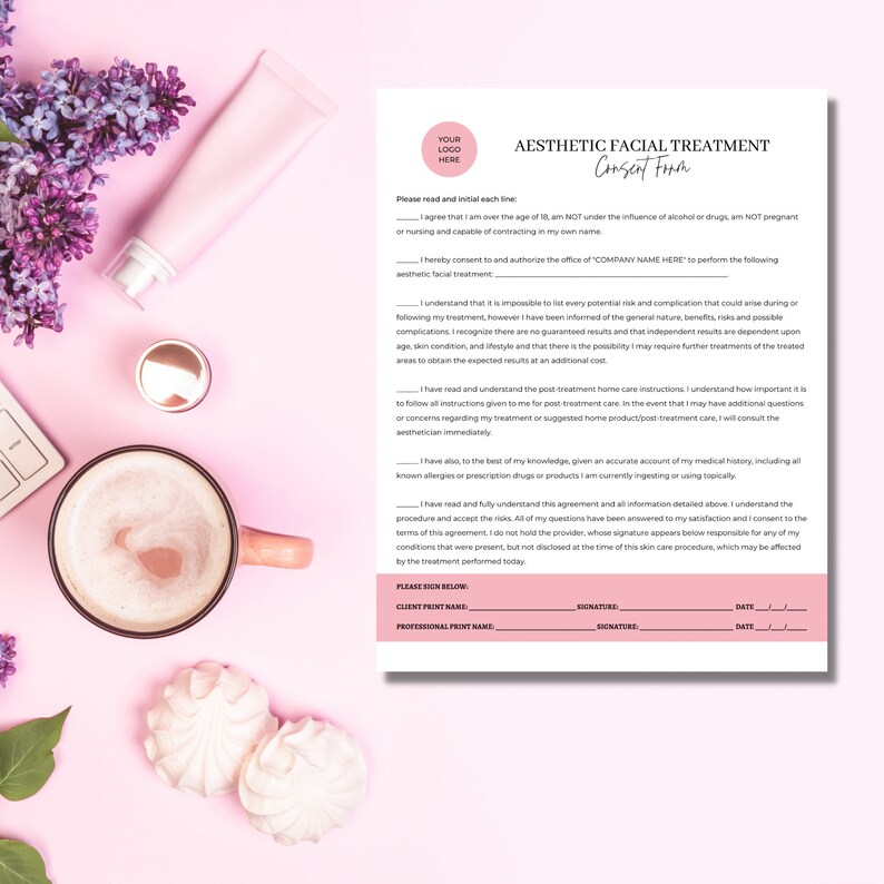 Facial Treatment Consent Form DIY Editable Printable Canva Etsy Australia