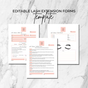 Lash Extension Forms | Intake, Consent, Client Lash Mapping Record | Editable Canva Template | Lash Artist Business Forms, Eyelash Extension