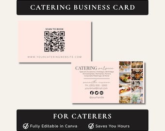Catering Business Card Template: Editable Food Service Design for Caterers (Canva)