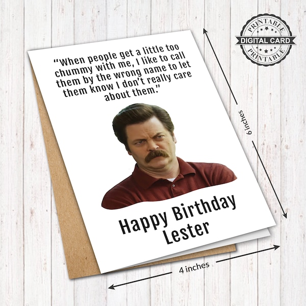 Parks and Recreation Birthday Card - Etsy