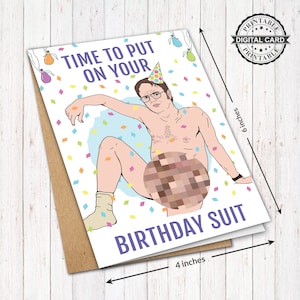 Carte d'anniversaire imprimable Dwight Schrute, l'impression de carte de costume d'anniversaire de bureau, Michael Scott, PDF 4 x 6, téléchargement immédiat