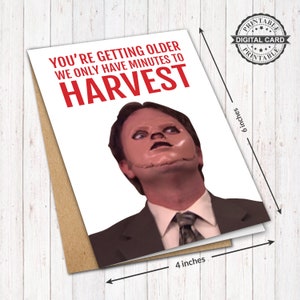 The Office Birthday Card, Dwight Schrute Card Print, Funny Organ Donor Card, PDF 4x6, INSTANT DOWNLOAD