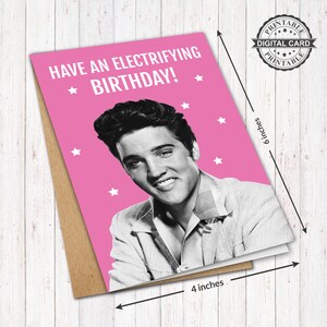 Elvis Presley Geburtstagskarte, Druckbare Geburtstagskarte, PDF 4 x 6, SOFORTIGER DOWNLOAD