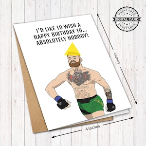 Tarjeta de cumpleaños de Conor McGregor, divertido luchador de Ufc Conor Card Imprimir PDF 4x6, DESCARGA INSTANTÁNEA