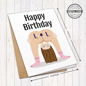 Biglietto d'auguri stampabile esilarante, biglietto d'auguri Lol Butt Hole Stampa PDF 4x6, DOWNLOAD immediato