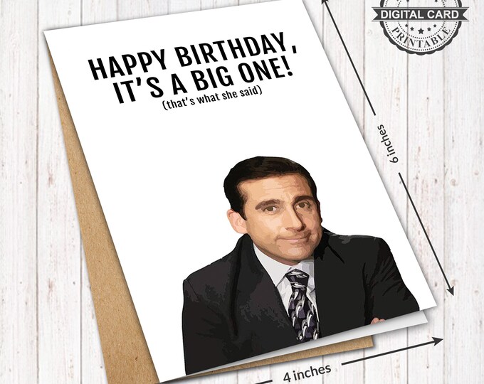 Printable the Office Birthday Card the Office TV Digital Download Card ...