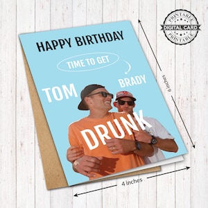 Tom Brady Printable Birthday Card, American Football League Birthday Card Print Pdf 4x6, INSTANT DOWNLOAD