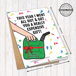 Lustige Benzin Geburtstagskarte, Teures Geschenk Geburtstagskarte Drucken, PDF 4x6, SOFORTIGER DOWNLOAD