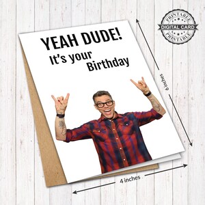 Biglietto d'auguri stampabile Jackass, Stampa divertente biglietto d'auguri Steve-O, PDF 4x6, DOWNLOAD immediato