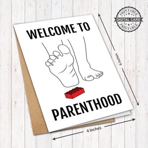 Carte d'attente de bébé, impression de carte drôle Bienvenue à la parentalité, PDF 4x6, TÉLÉCHARGEMENT INSTANTANÉ