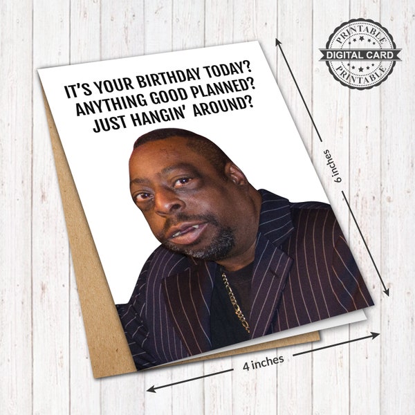 Beetlejuice Printable Birthday Card, Funny Lester Green Birthday Card Print, PDF 4x6, INSTANT DOWNLOAD