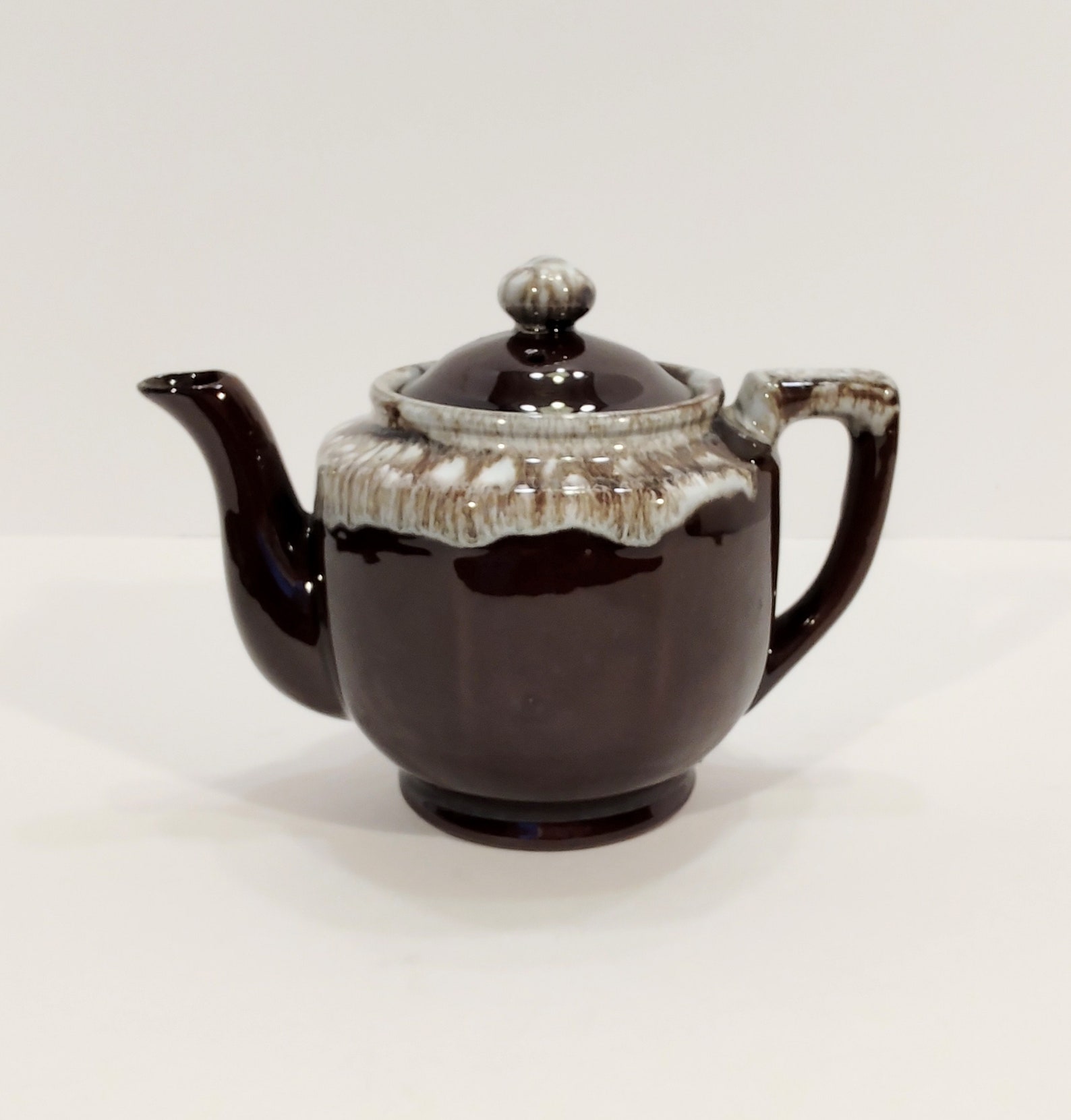 Vintage Brown Betty Glazed Teapot Made in Japan Etsy