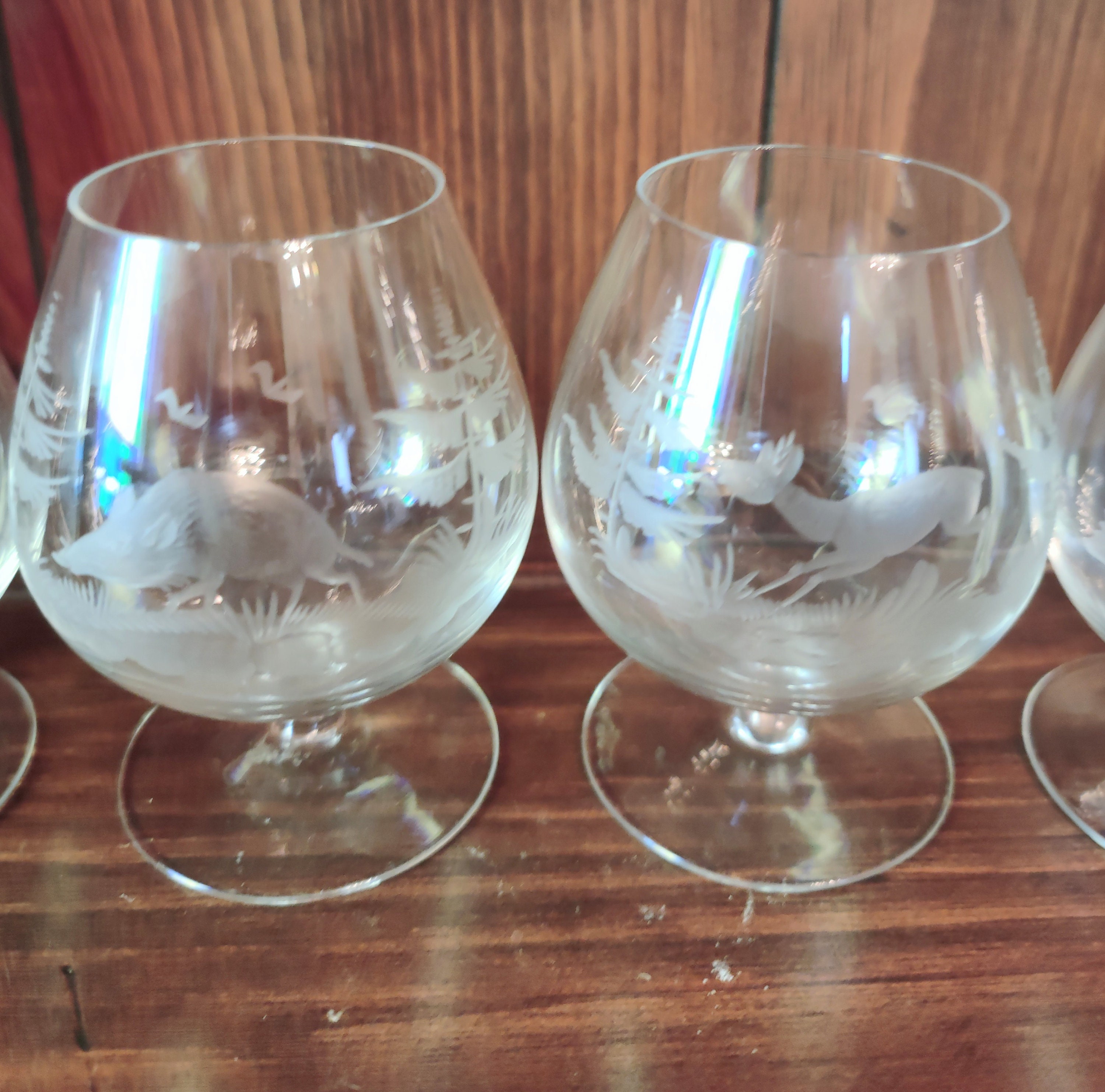 Set of 5 Vintage Moser Rowland Ward Engraved Small Brandy Etsy