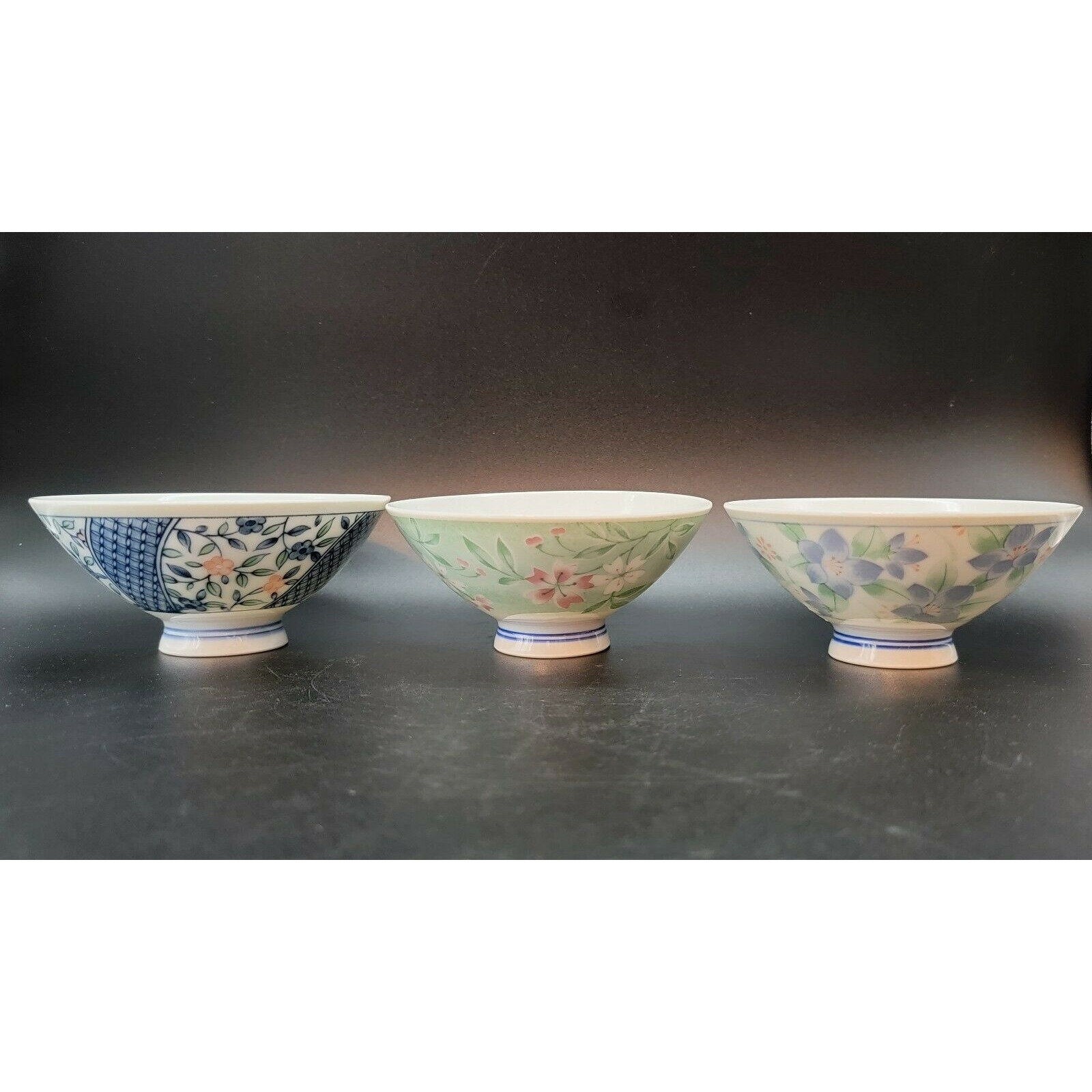 5er Set signierte asiatische chinesische Reisschalen bunt | Etsy