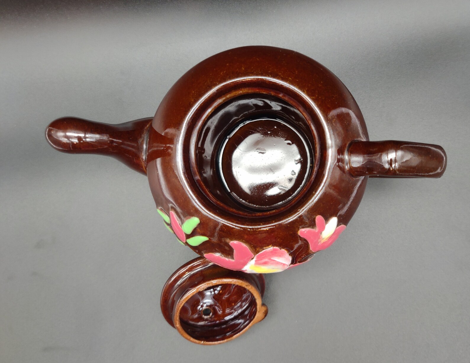 Vintage Brown Teapot Made In Japan Rare Spout Design Glazed Etsy