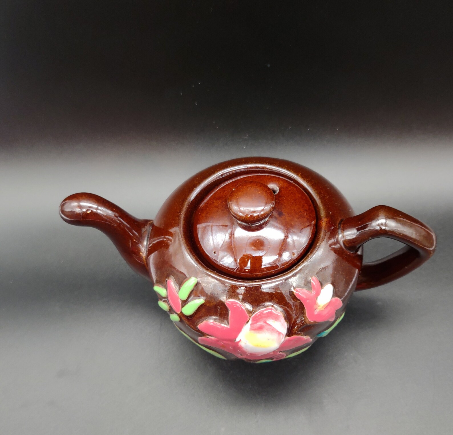 Vintage Brown Teapot Made In Japan Rare Spout Design Glazed Etsy