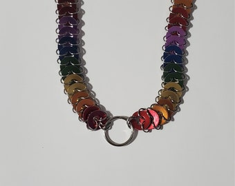 Rainbow Chain Maille Necklace