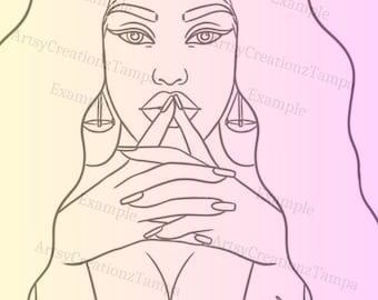 Zodiac Baddies/ Libra Season Paint Party Pre-sketched Canvas Stencil/ Downloadable