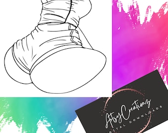 RoundBrwn2 /Cheeky Adult/18+ Paint Stencil/Downloadable