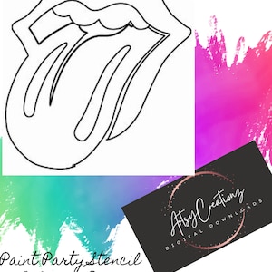 Lick This/Tongue Out Paint Printable/Stencil/Downloadable
