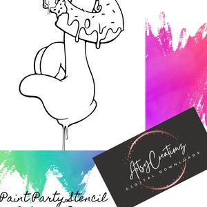 Grown n sexy, Juicy Hole Paint Party Stencil/Downloadable