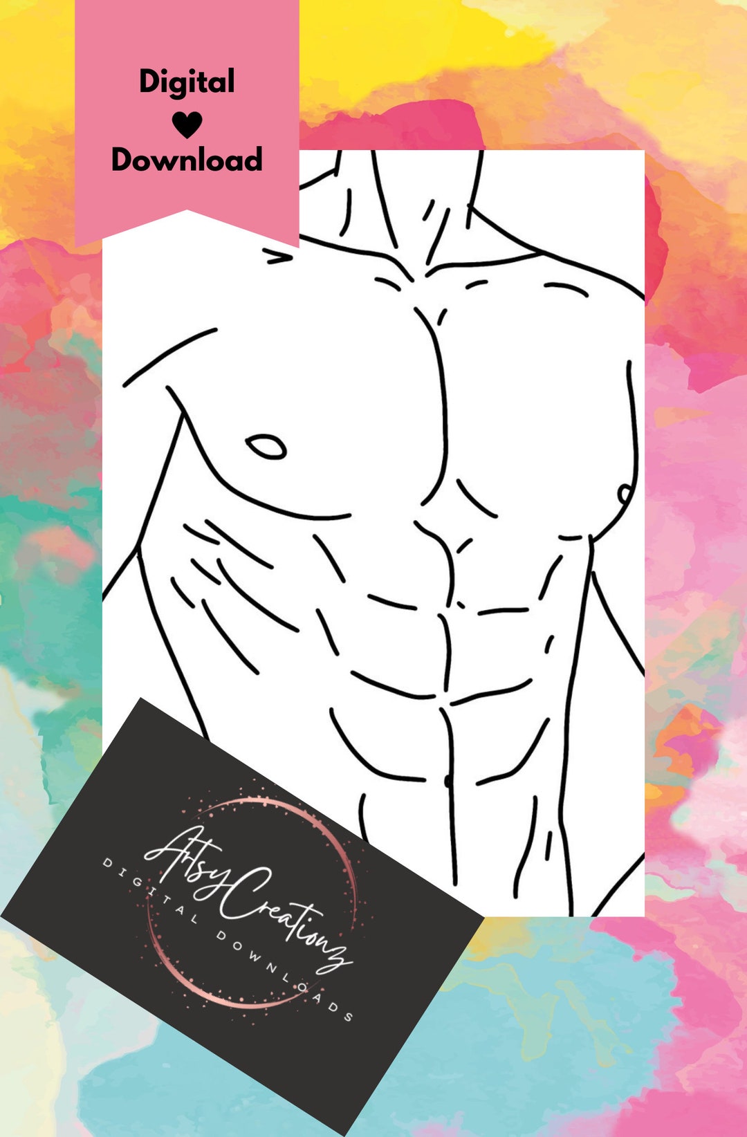 Man With 6pk Paint Stencil/coloring Page - Etsy