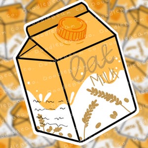 Oat Milk Carton Sticker • Oat Milk • Cute Milk Sticker • Die Cut Sticker • Drink Carton Sticker •