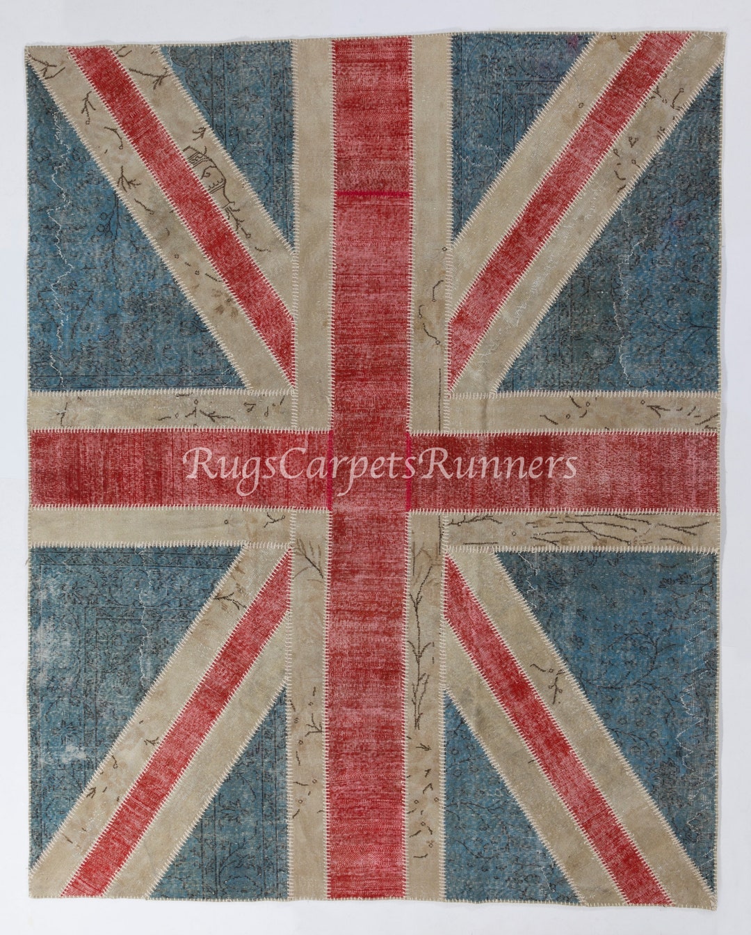 Union Jack Rugg Modern Handmade Patchwork Rug With Union Jack British Flag Design ...