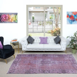 Jam Purple and Violet Handmade Turkish Rug for Living Room