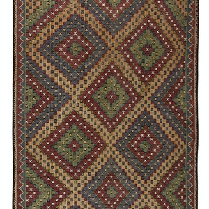 ヴィンテージ トルコ ジャジム キリム、ウール製のユニークな