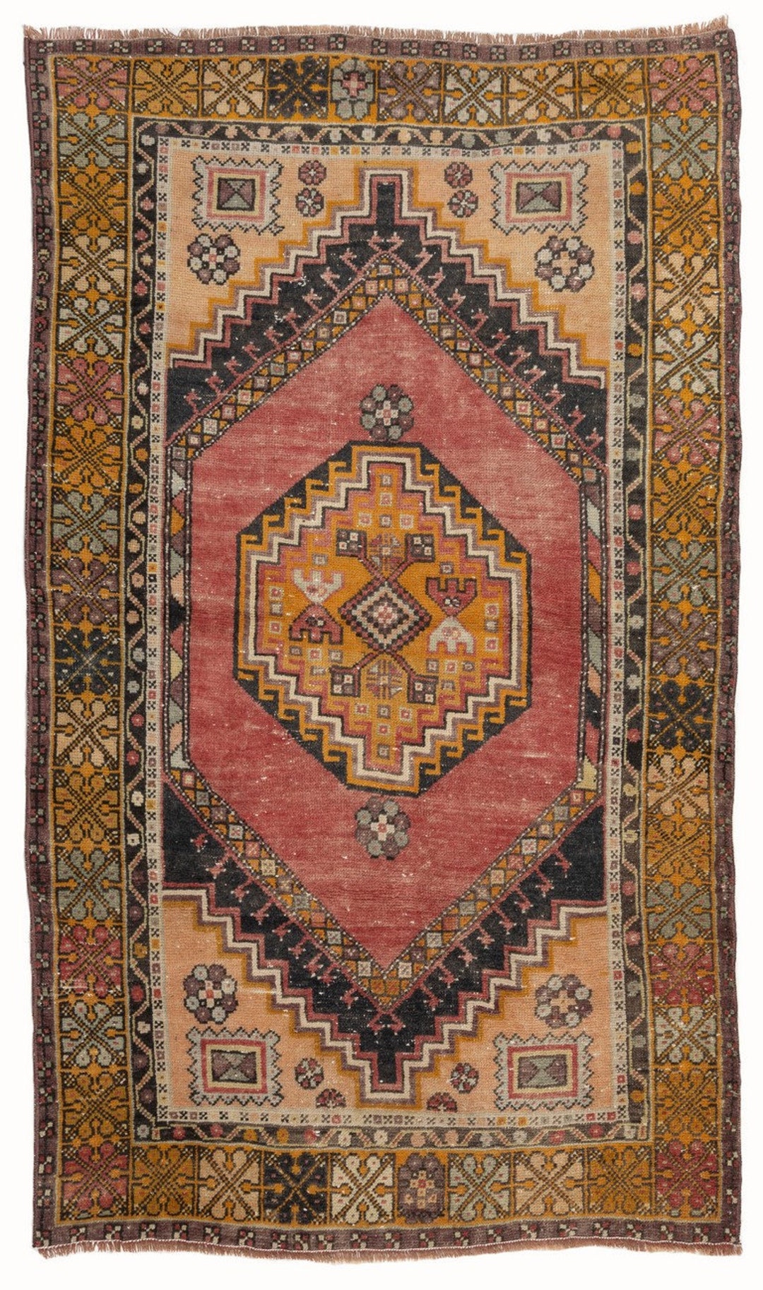 3.5x6 Ft Vintage Handmade Turkish Village Rug. NC1347 - Etsy