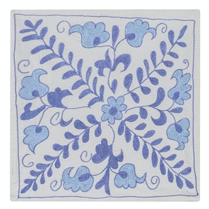 17&quot;x18&quot; Modern Silk Embroidery Suzani Cushion Cover, New Handmade Uzbek Lace Pillow Cover. NSC145