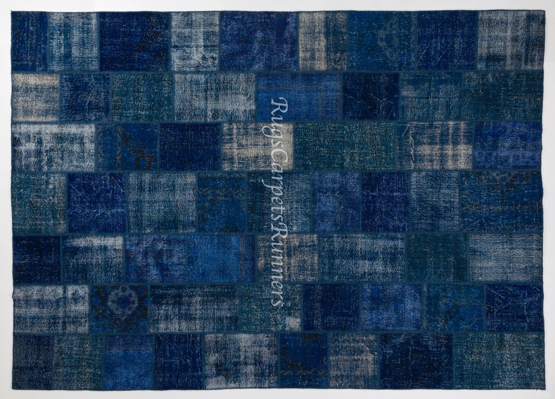 Modern Handmade Patchwork Rug Wool and Cotton Turkish Carpet - Etsy
