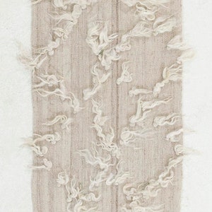 1.7x43 Ft Shag Pile Flokati Tulu Runner, Natural Undyed Mohair, Custom Options Available. NC639