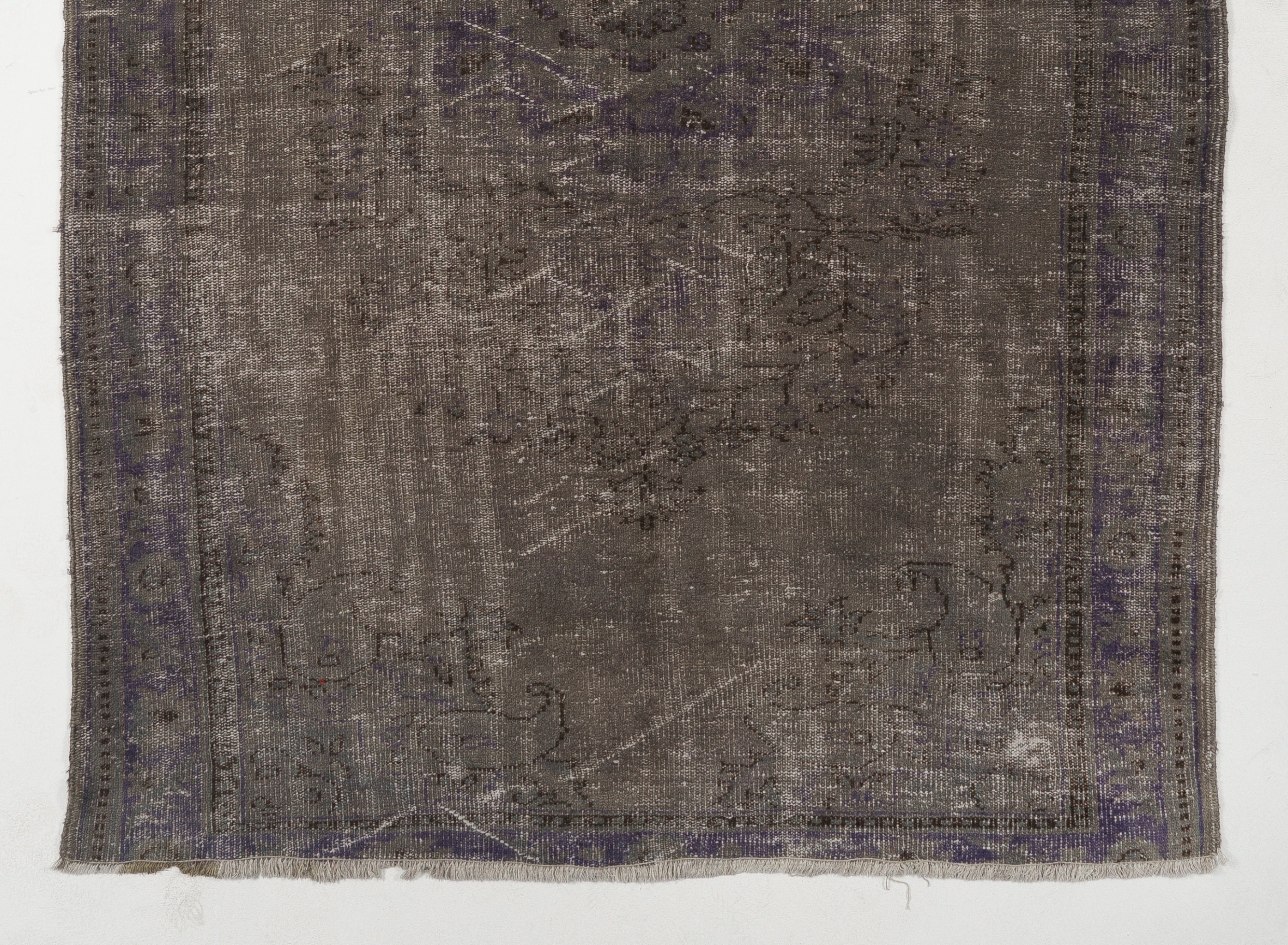 6.2x9.3 Ft Vintage Handmade Turkish Rug Overdyed in Gray Color, Great ...